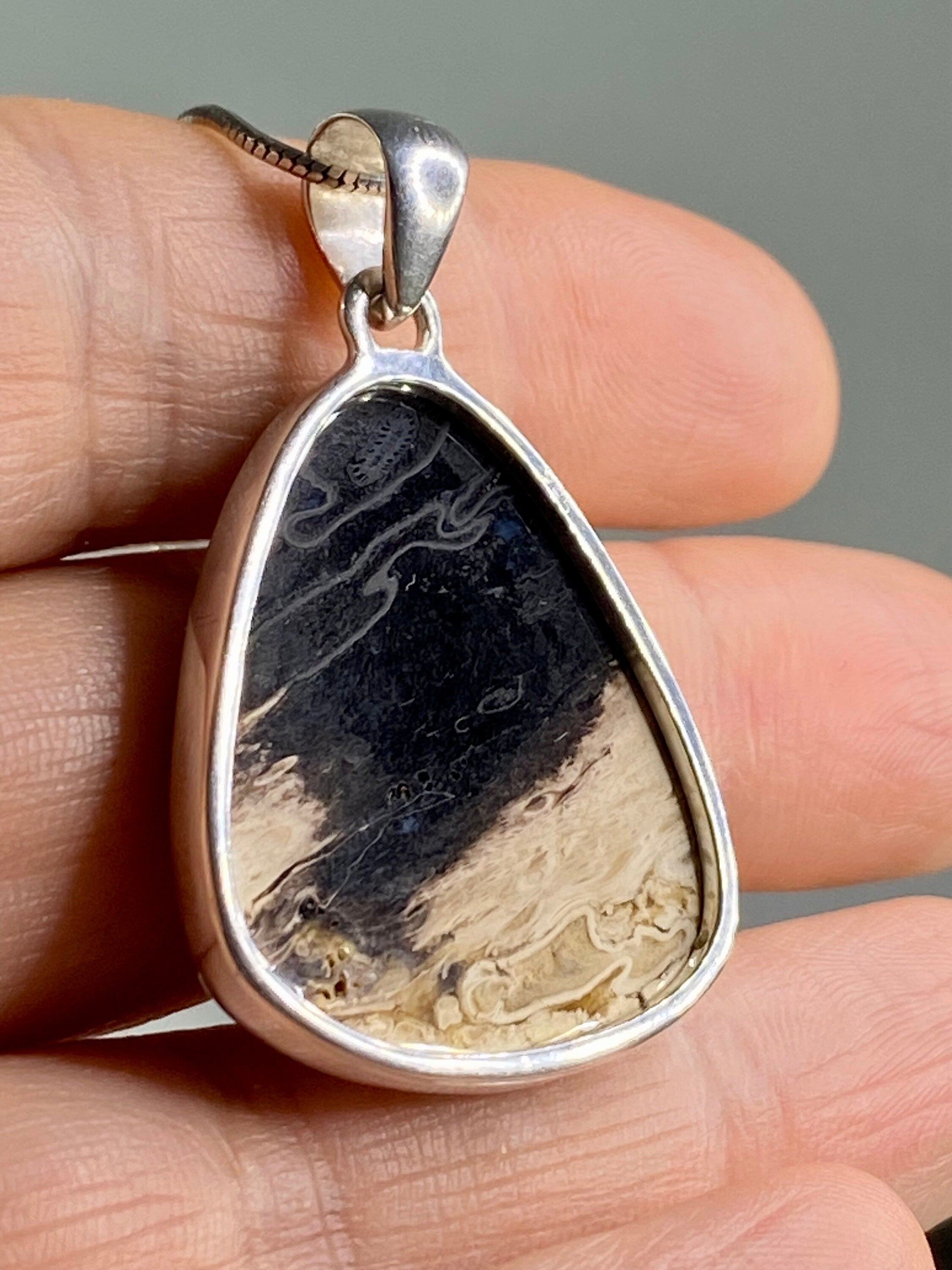 Petrified Palm Wood Silver Pendant