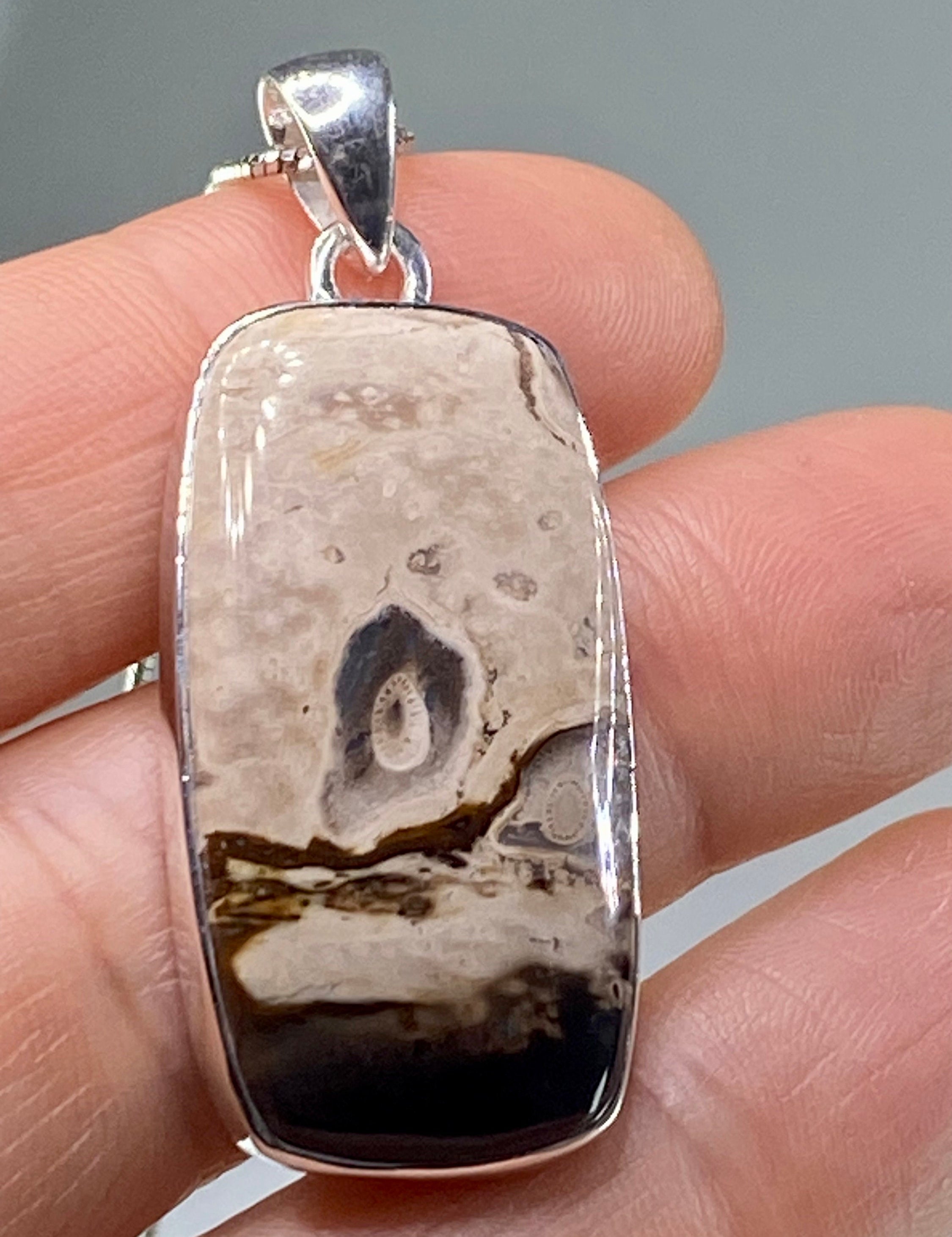 Petrified Palm Wood Silver Pendant