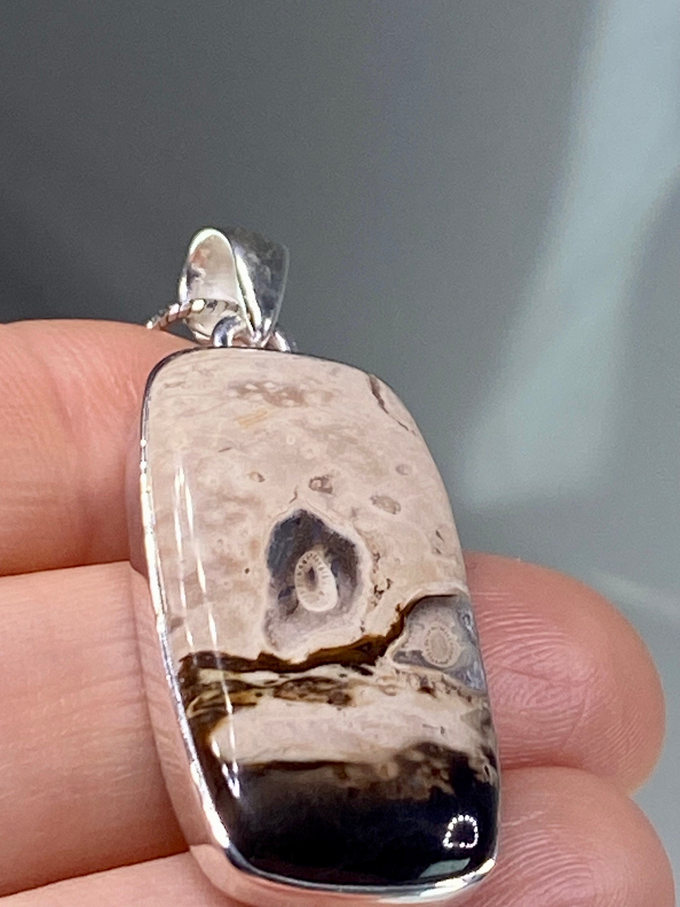 Petrified Palm Wood Silver Pendant