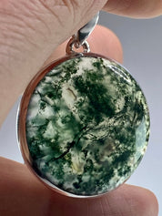 Grade AAA - Moss Agate and Silver Pendant