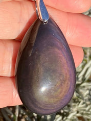 Rainbow Obsidian and Silver Pendant