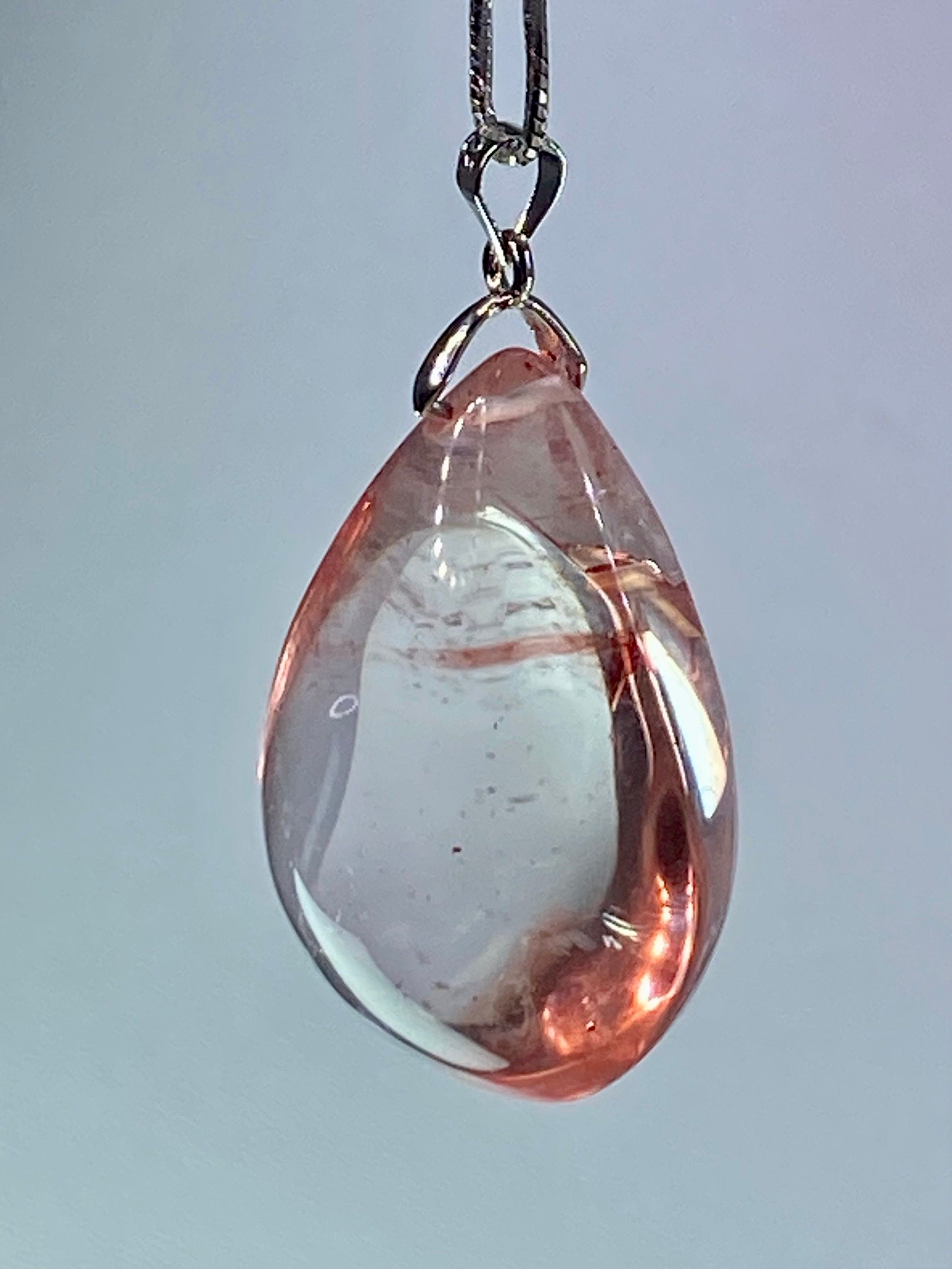 Grade AAA - Red Limonite and Silver Pendant