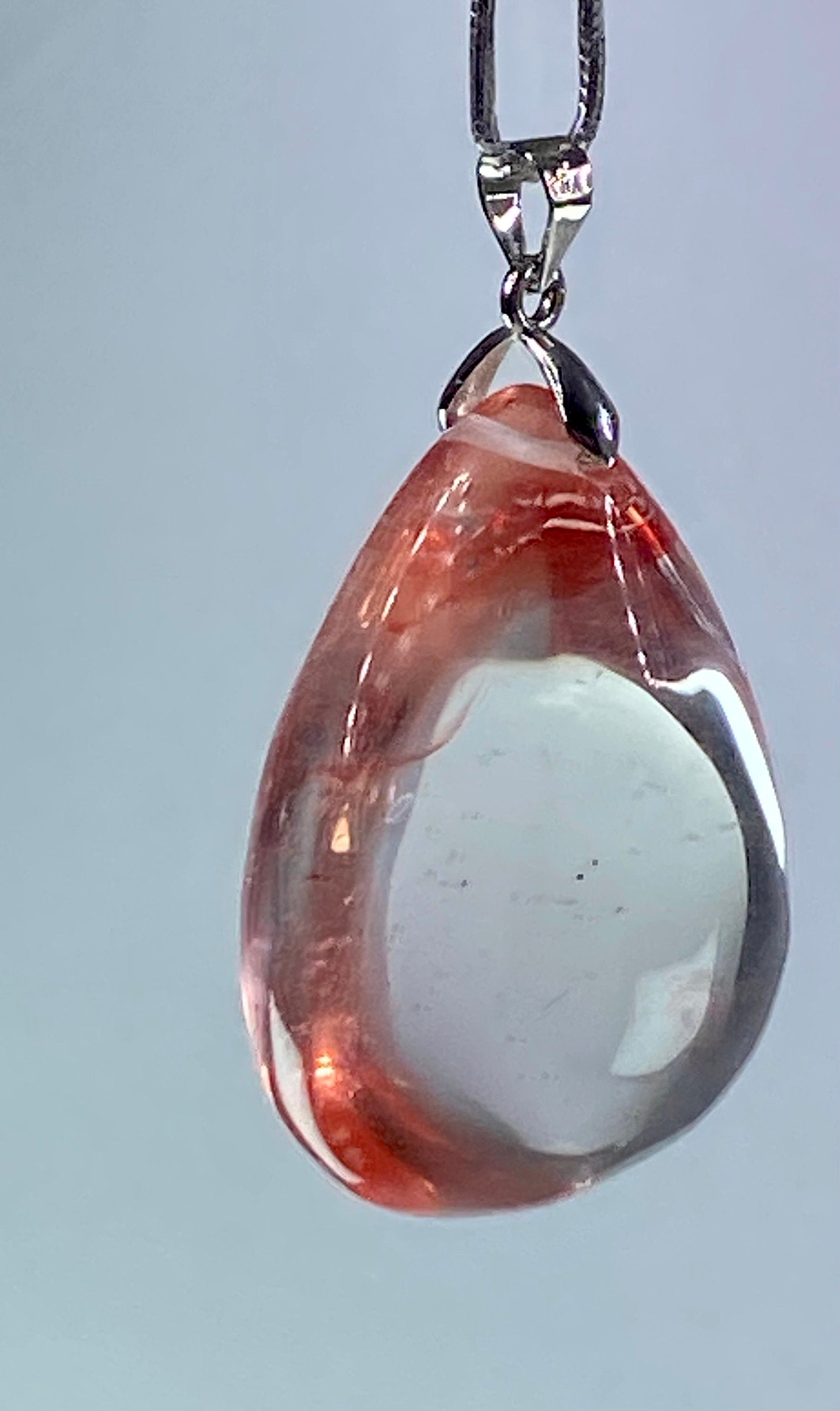 Grade AAA - Red Limonite and Silver Pendant