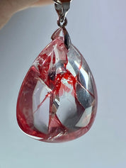 Grade AAA - Red Limonite and Silver Pendant