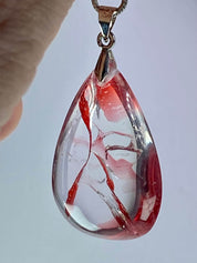 Grade AAA - Red Limonite and Silver Pendant