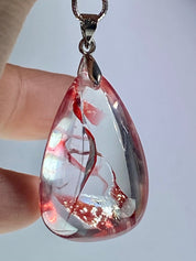 Grade AAA - Red Limonite and Silver Pendant