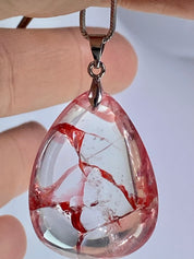 Grade AAA - Red Limonite and Silver Pendant