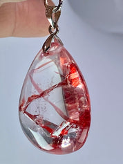 Grade AAA - Red Limonite and Silver Pendant