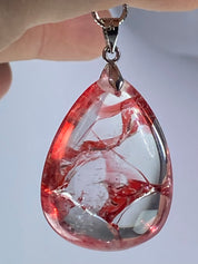 Grade AAA - Red Limonite and Silver Pendant