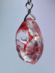 Grade AAA - Red Limonite and Silver Pendant