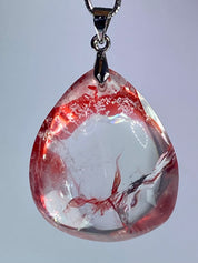 Grade AAA - Red Limonite and Silver Pendant