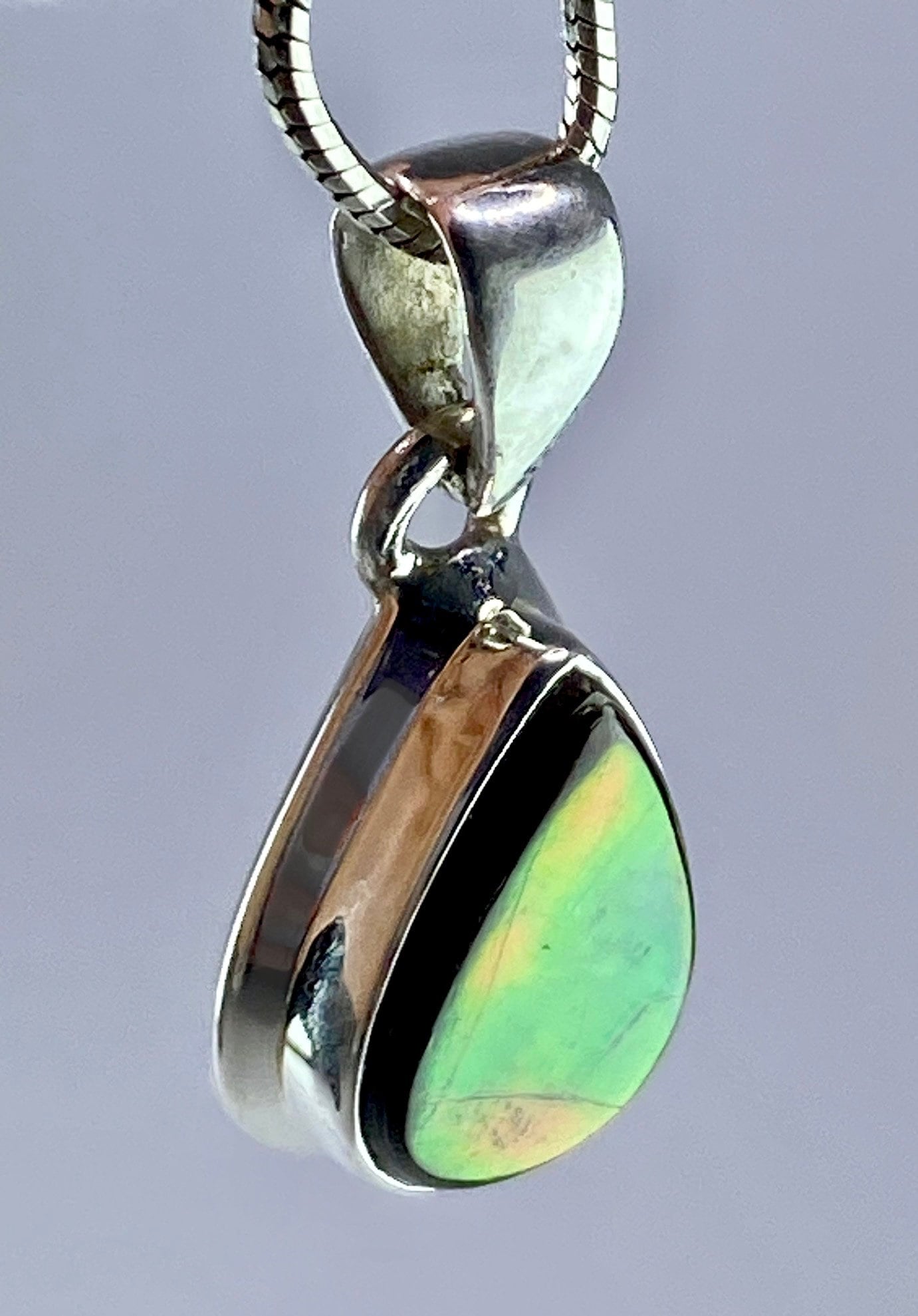 Ammolite Silver Pendant