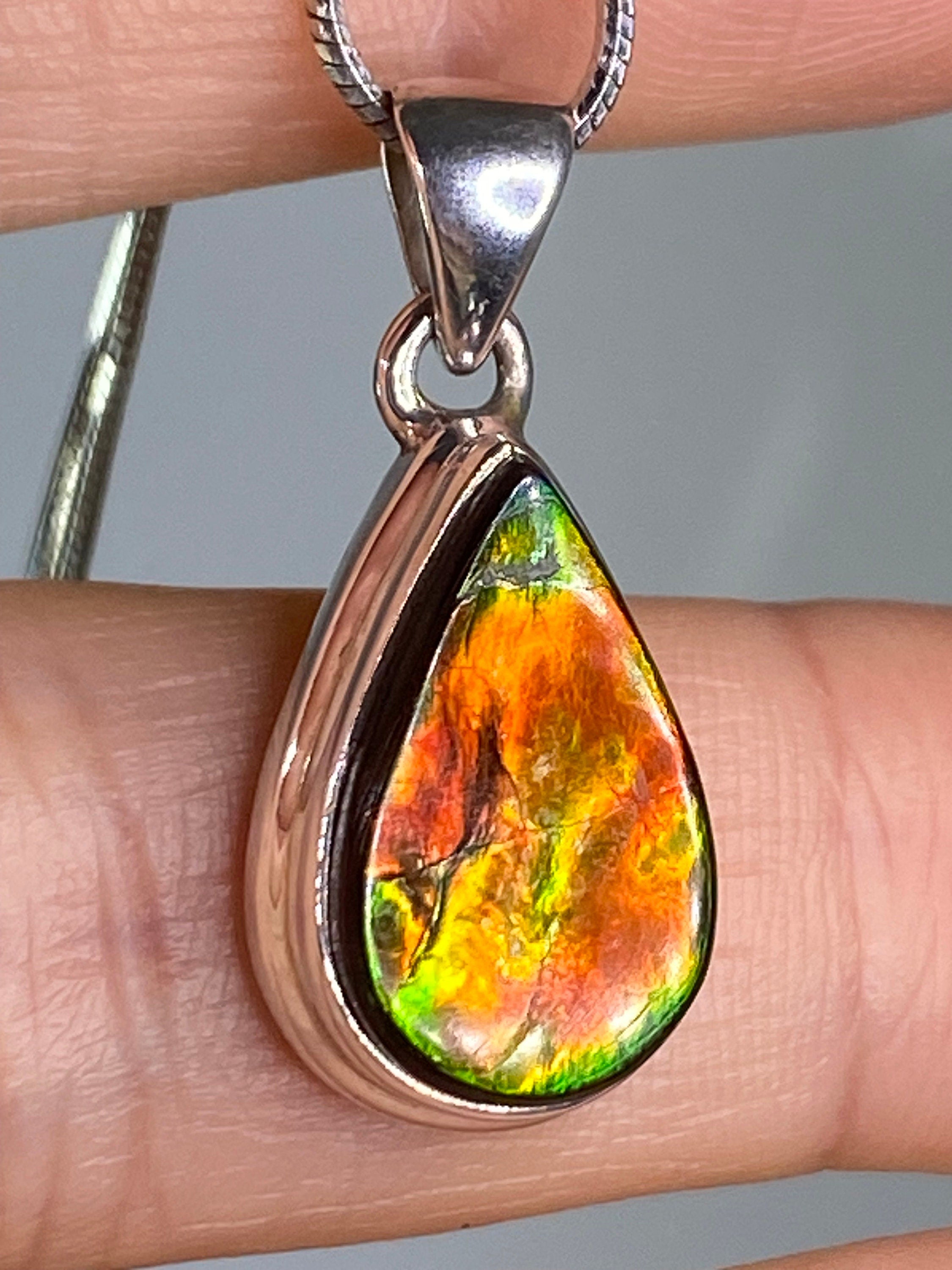 Ammolite Silver Pendant