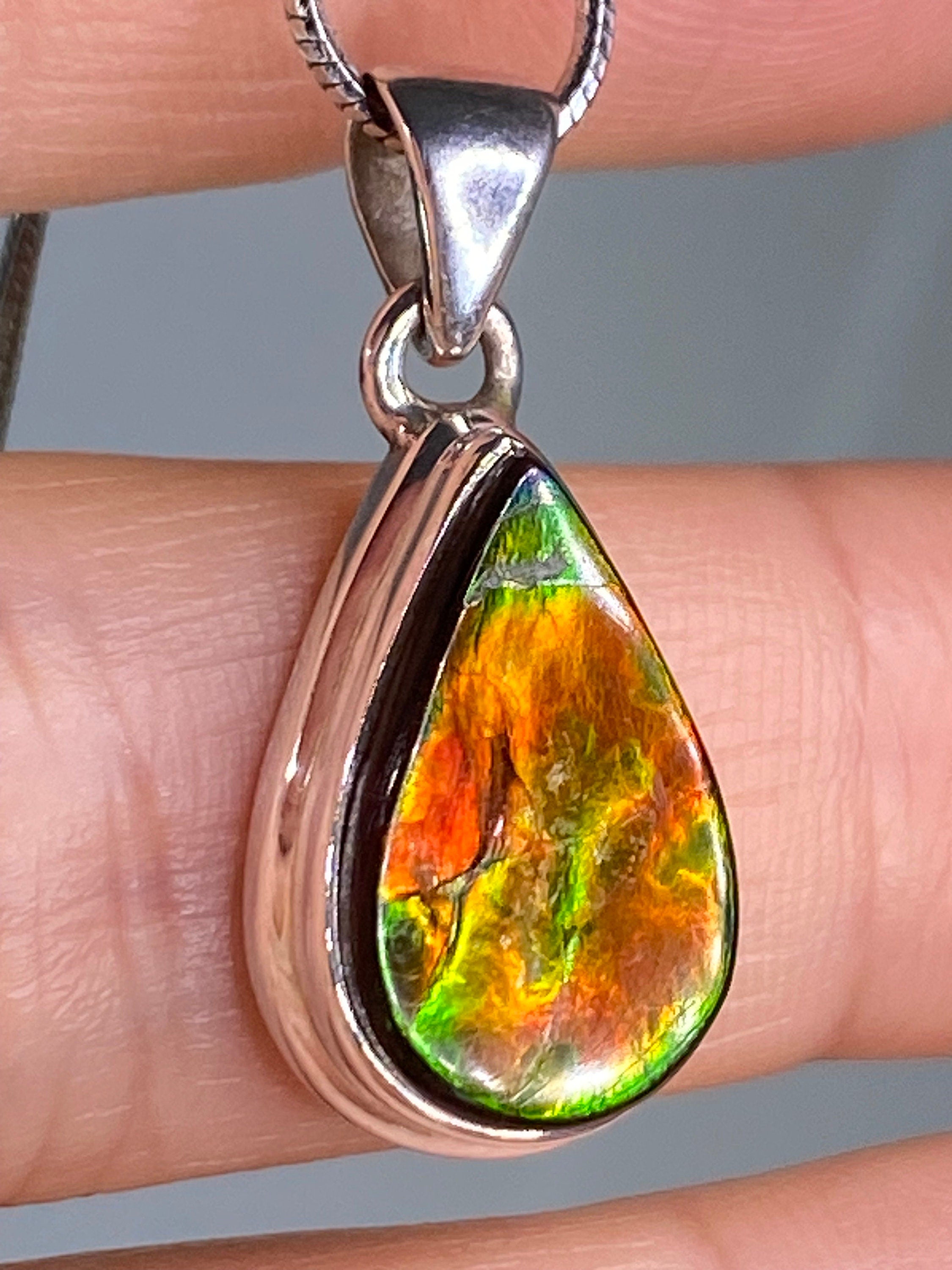 Ammolite Silver Pendant