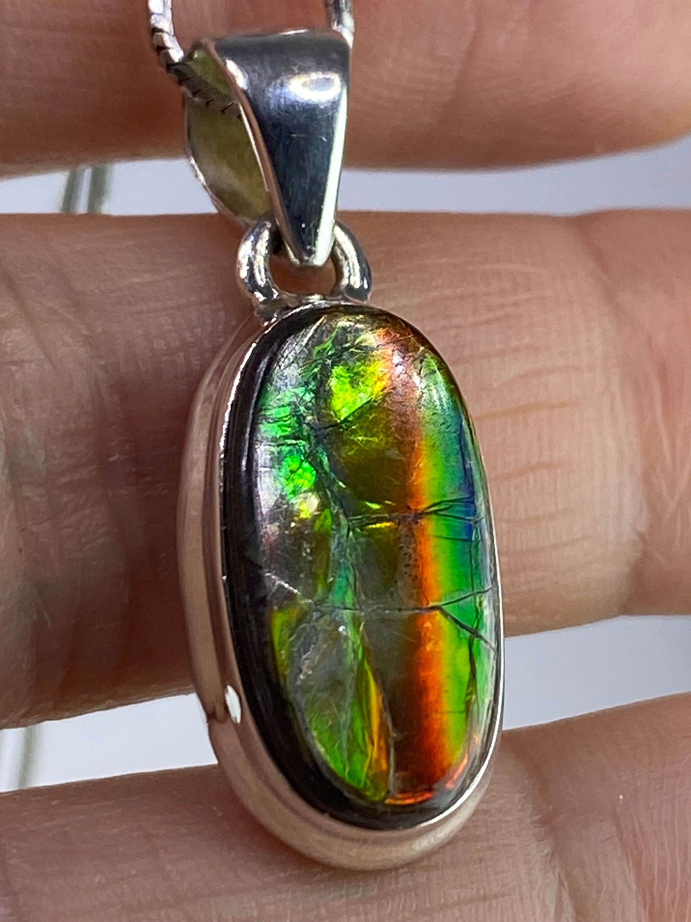 Ammolite Silver Pendant