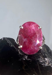 Raw Ruby and Silver Ring (AAA)