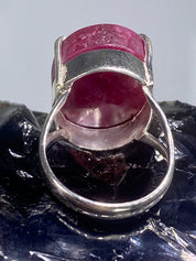 Oval Raw Ruby 925 Sterling Silver Oval Ring