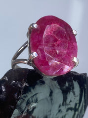 Raw Ruby and Silver Ring (A++)