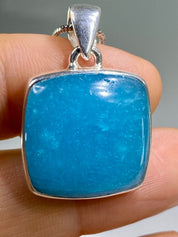 Natural Smithsonite and Silver Pendant