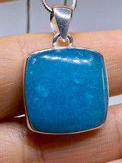 Natural Smithsonite and Silver Pendant