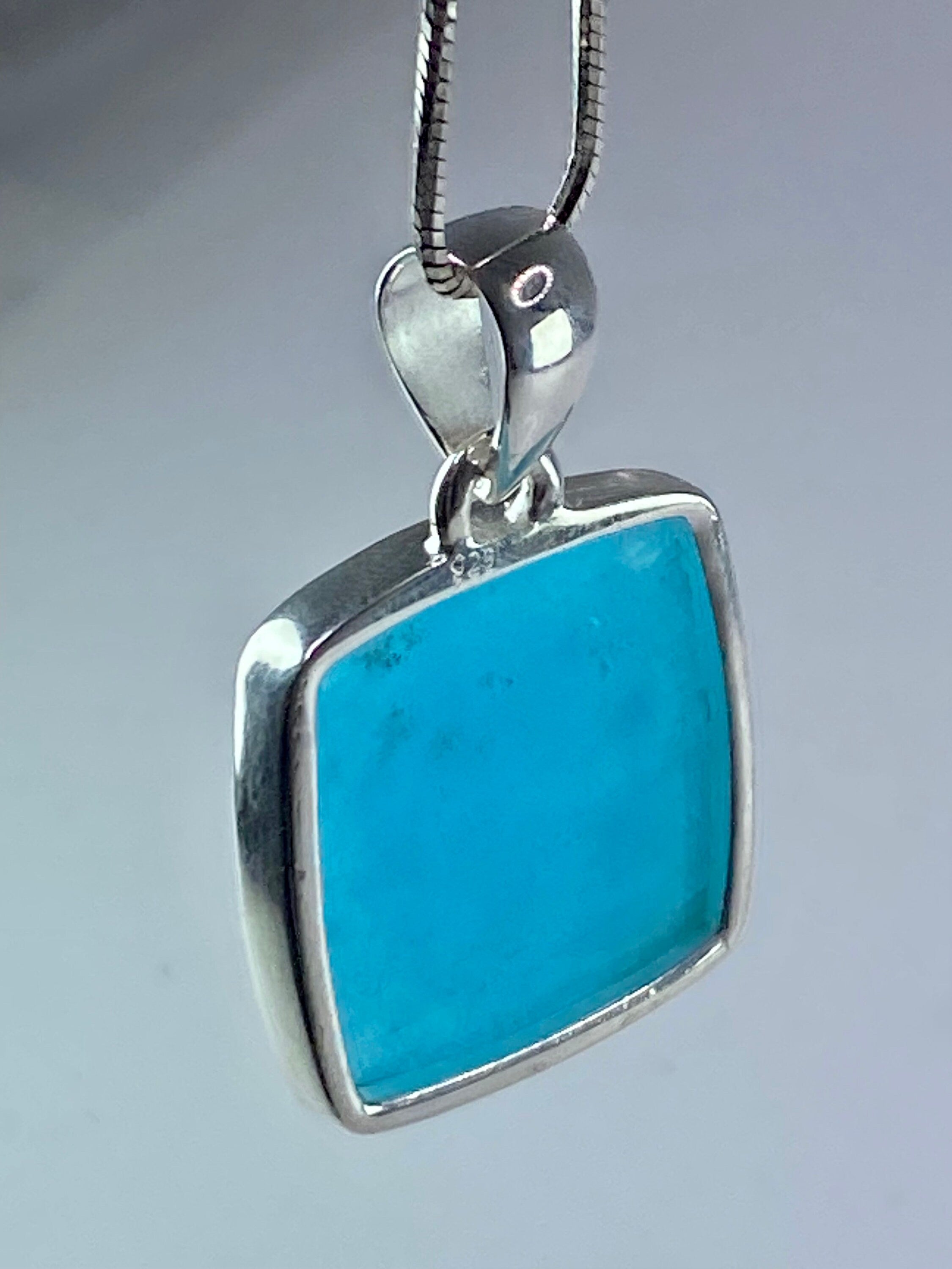 Natural Smithsonite and Silver Pendant