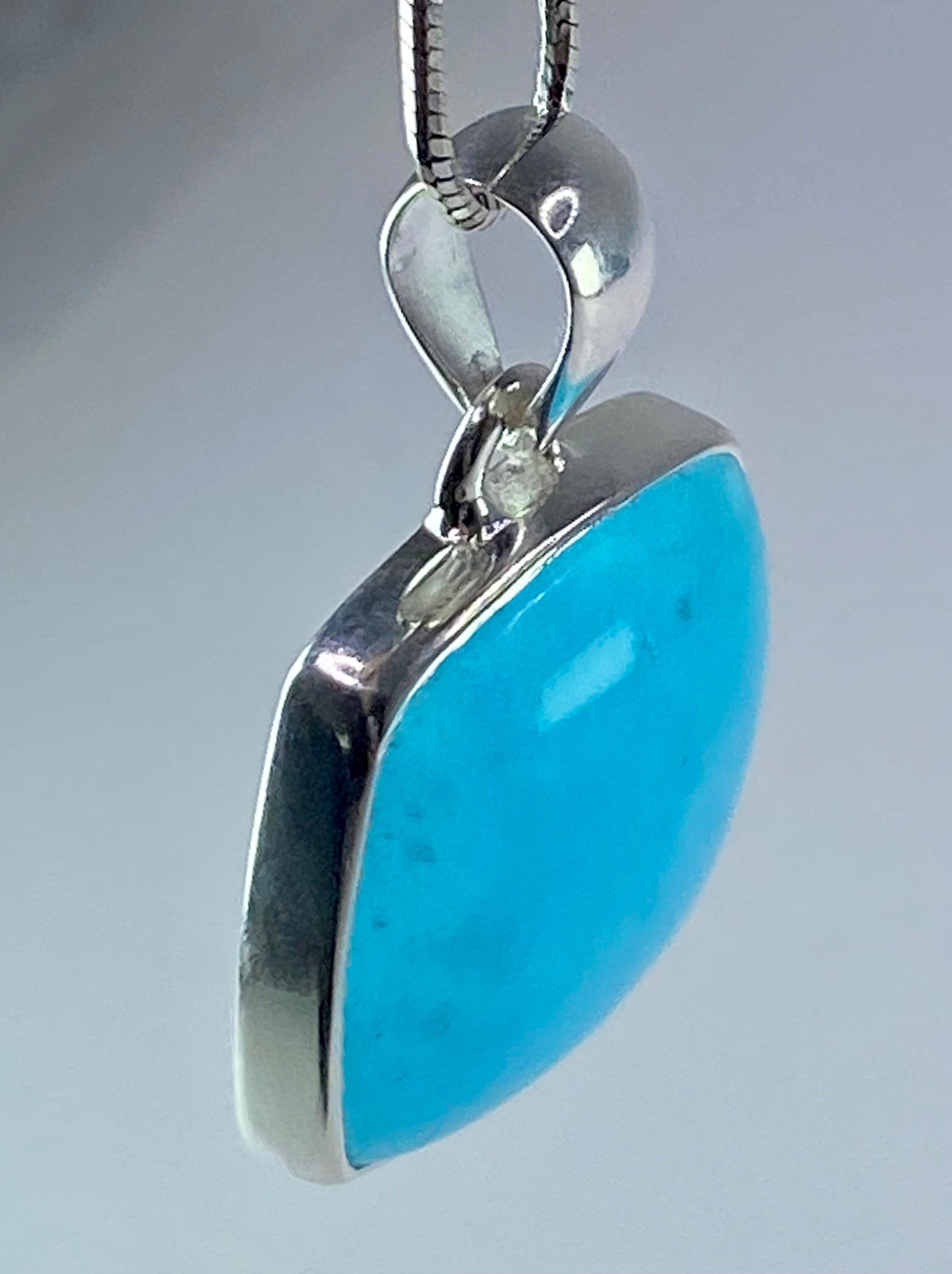 Natural Smithsonite and Silver Pendant