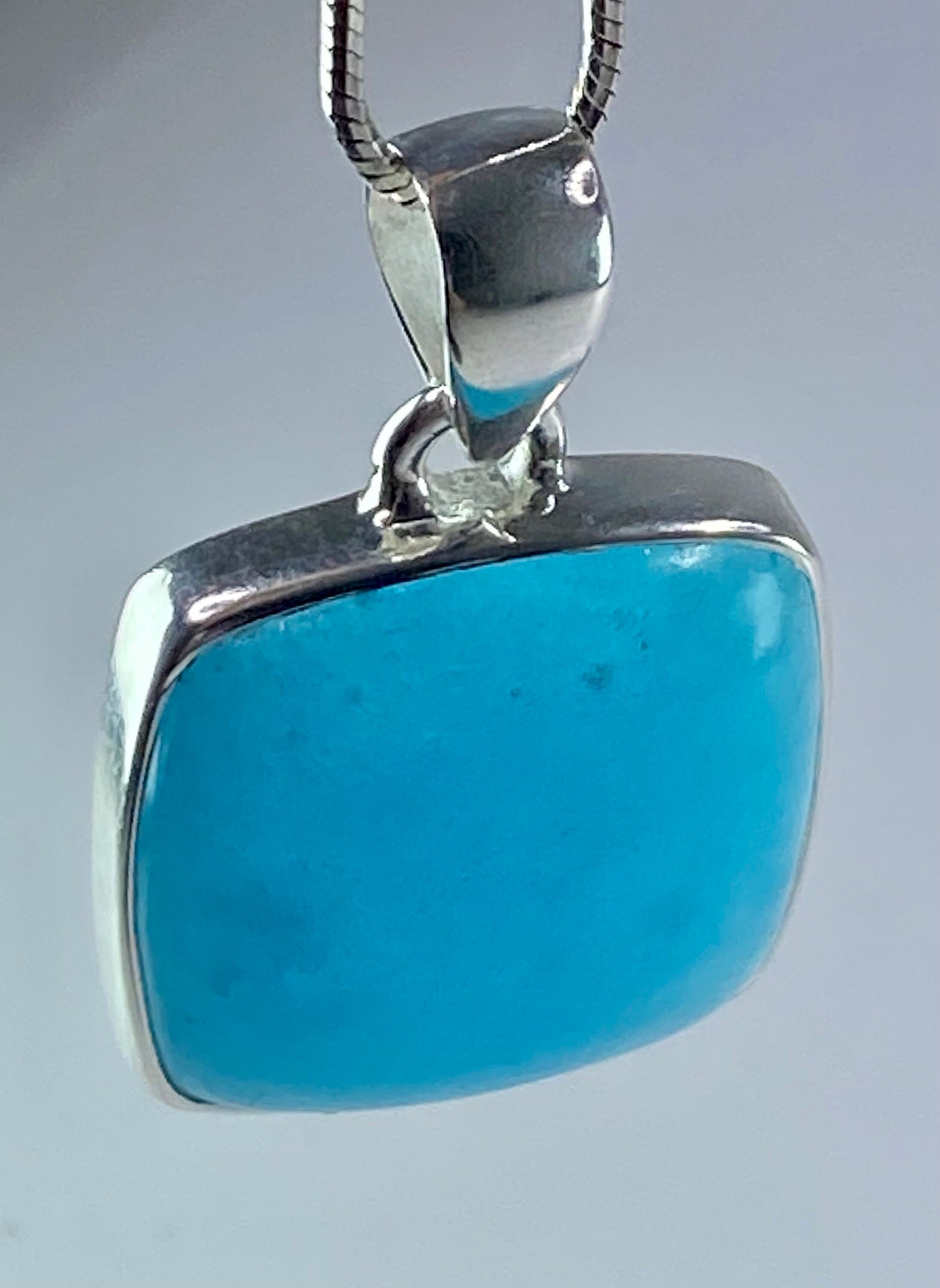 Natural Smithsonite and Silver Pendant