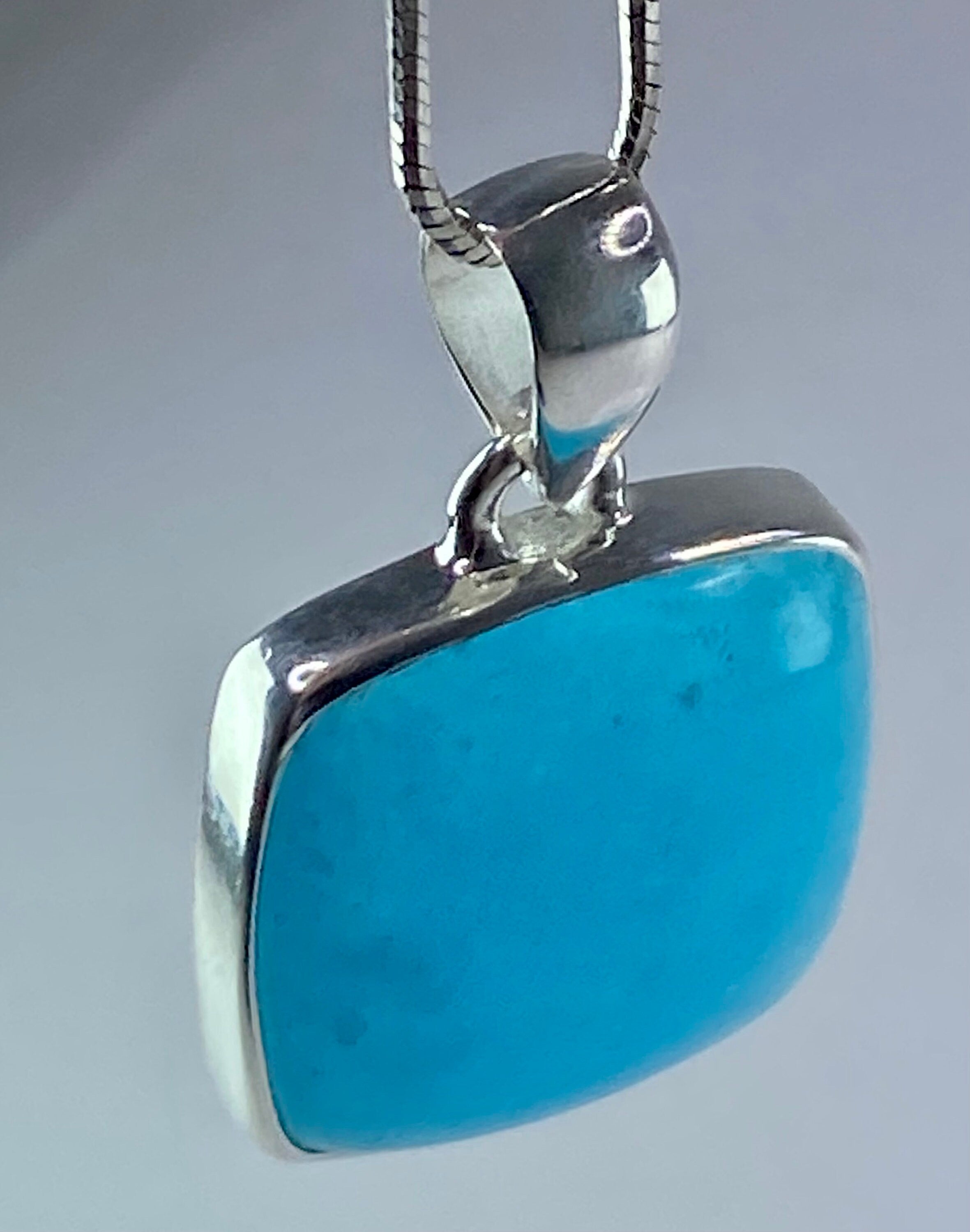 Natural Smithsonite and Silver Pendant