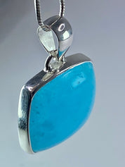 Natural Smithsonite and Silver Pendant