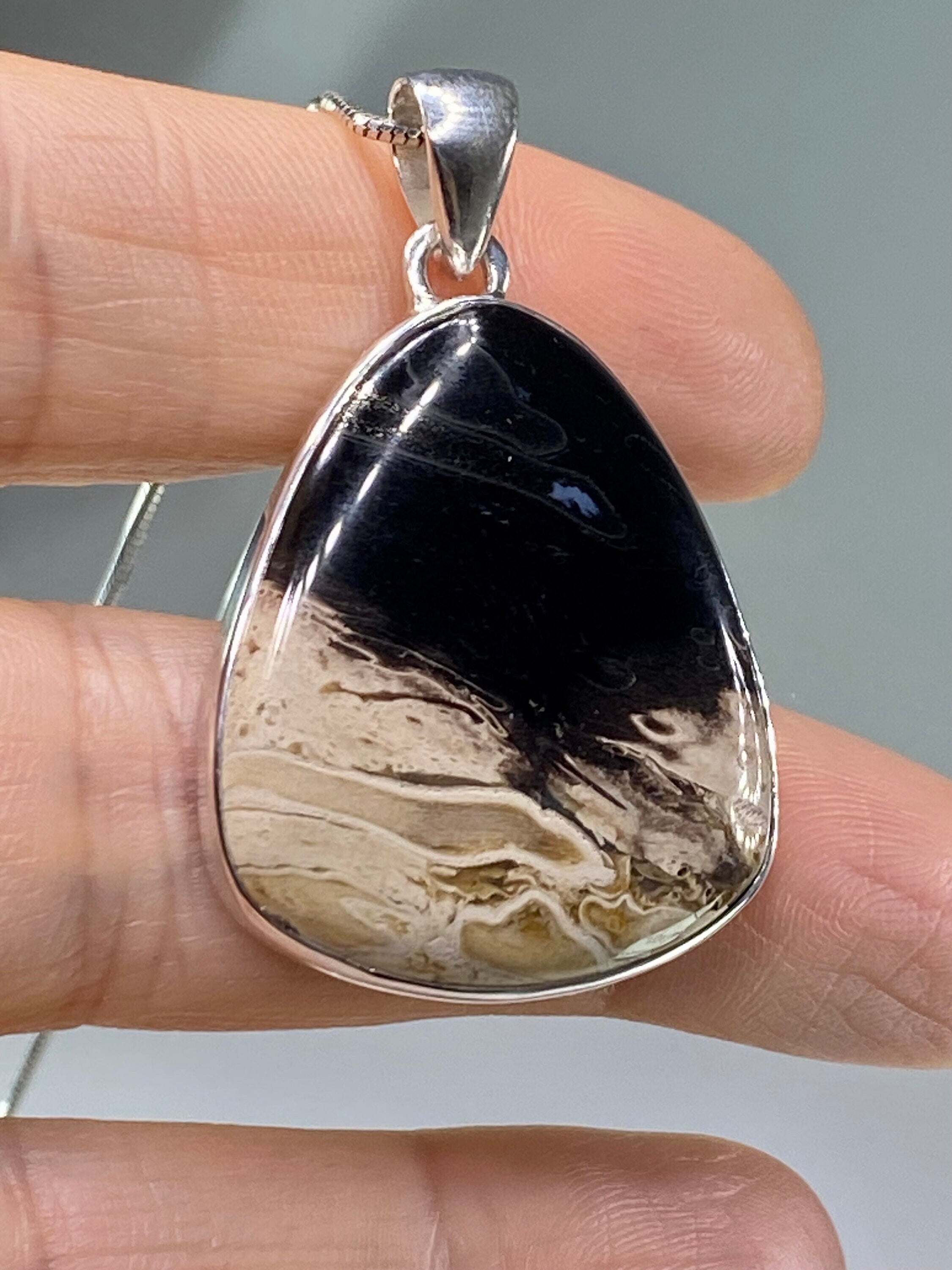 Petrified Palm Wood Silver Pendant