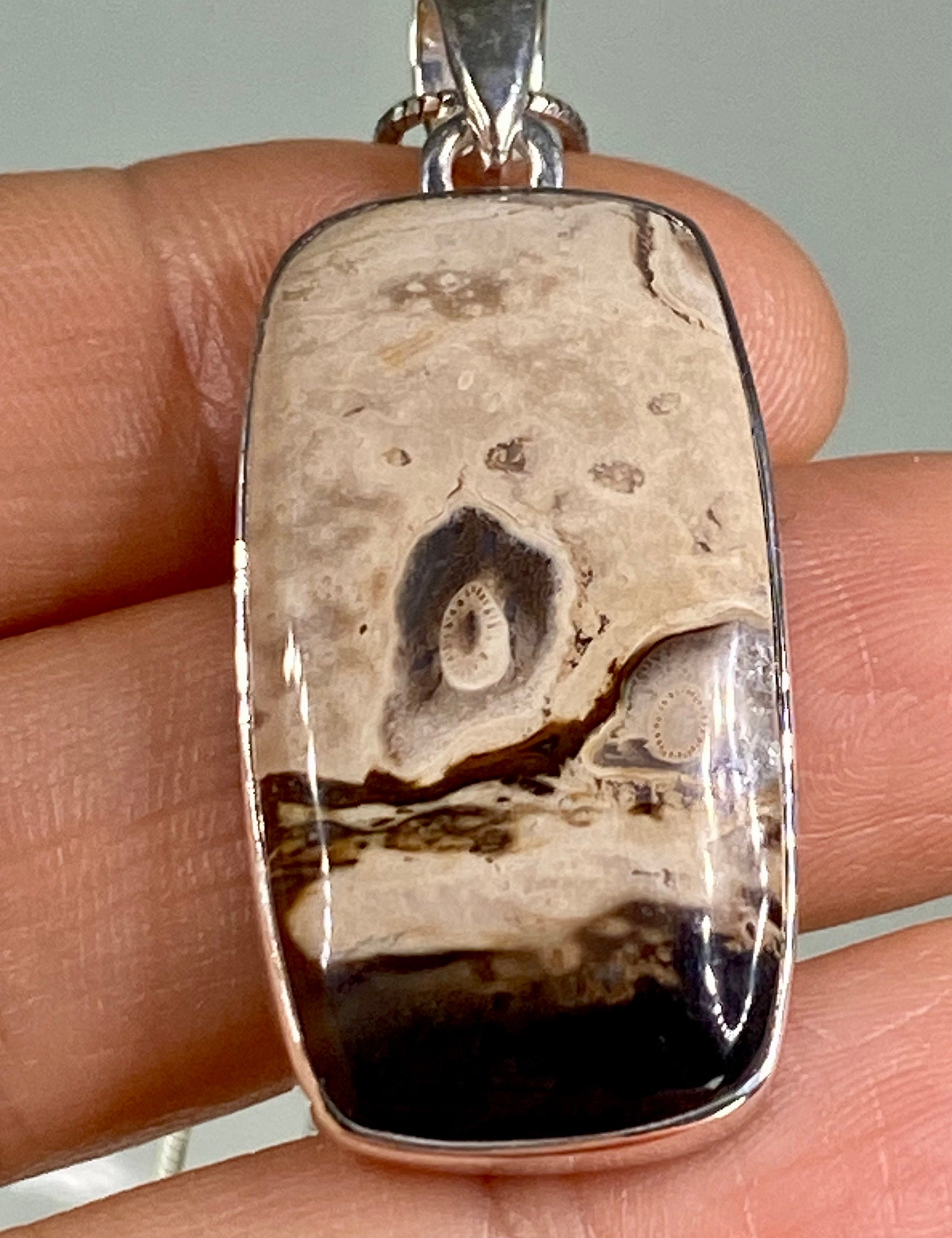 Petrified Palm Wood Silver Pendant