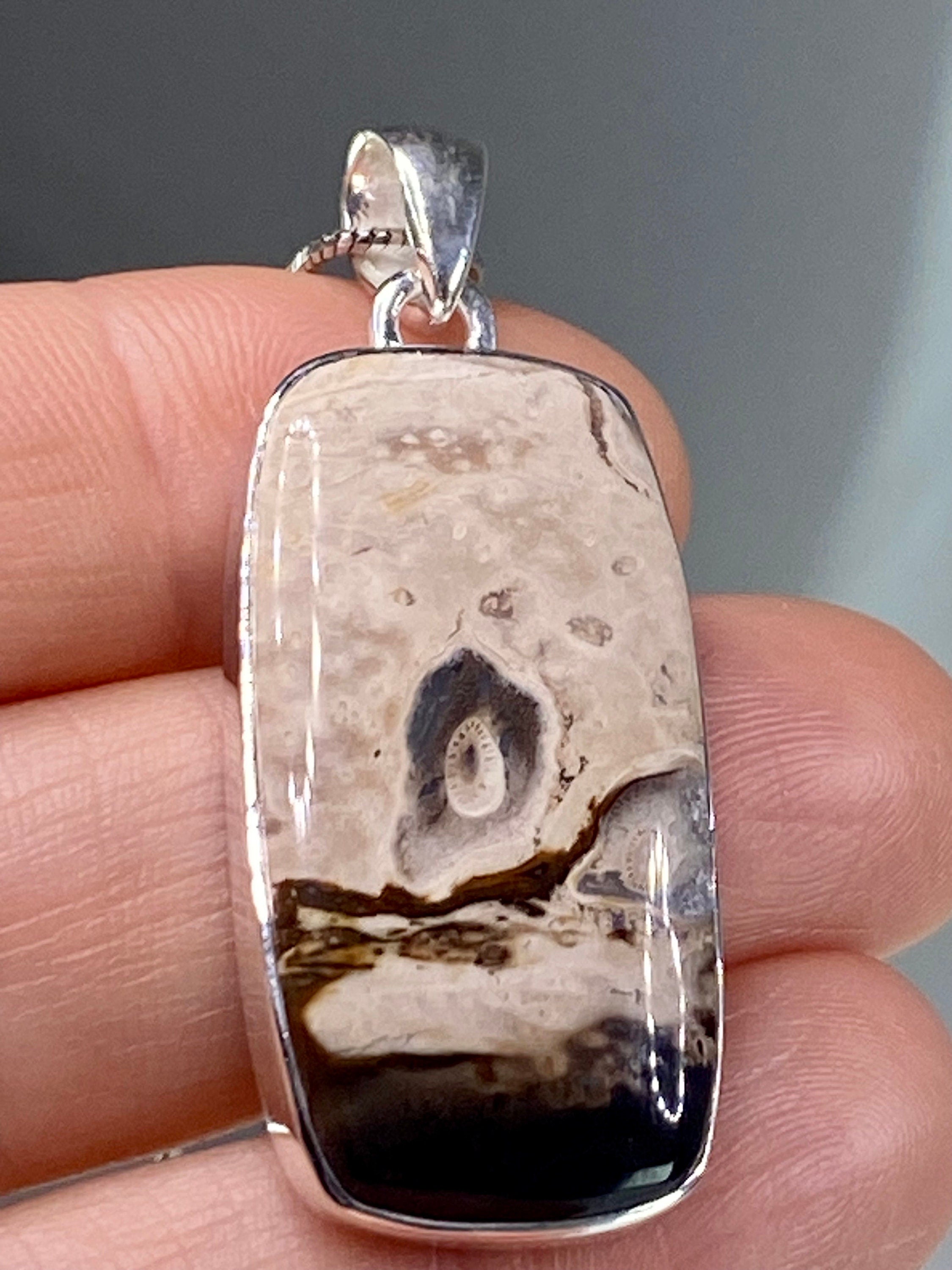 Petrified Palm Wood Silver Pendant