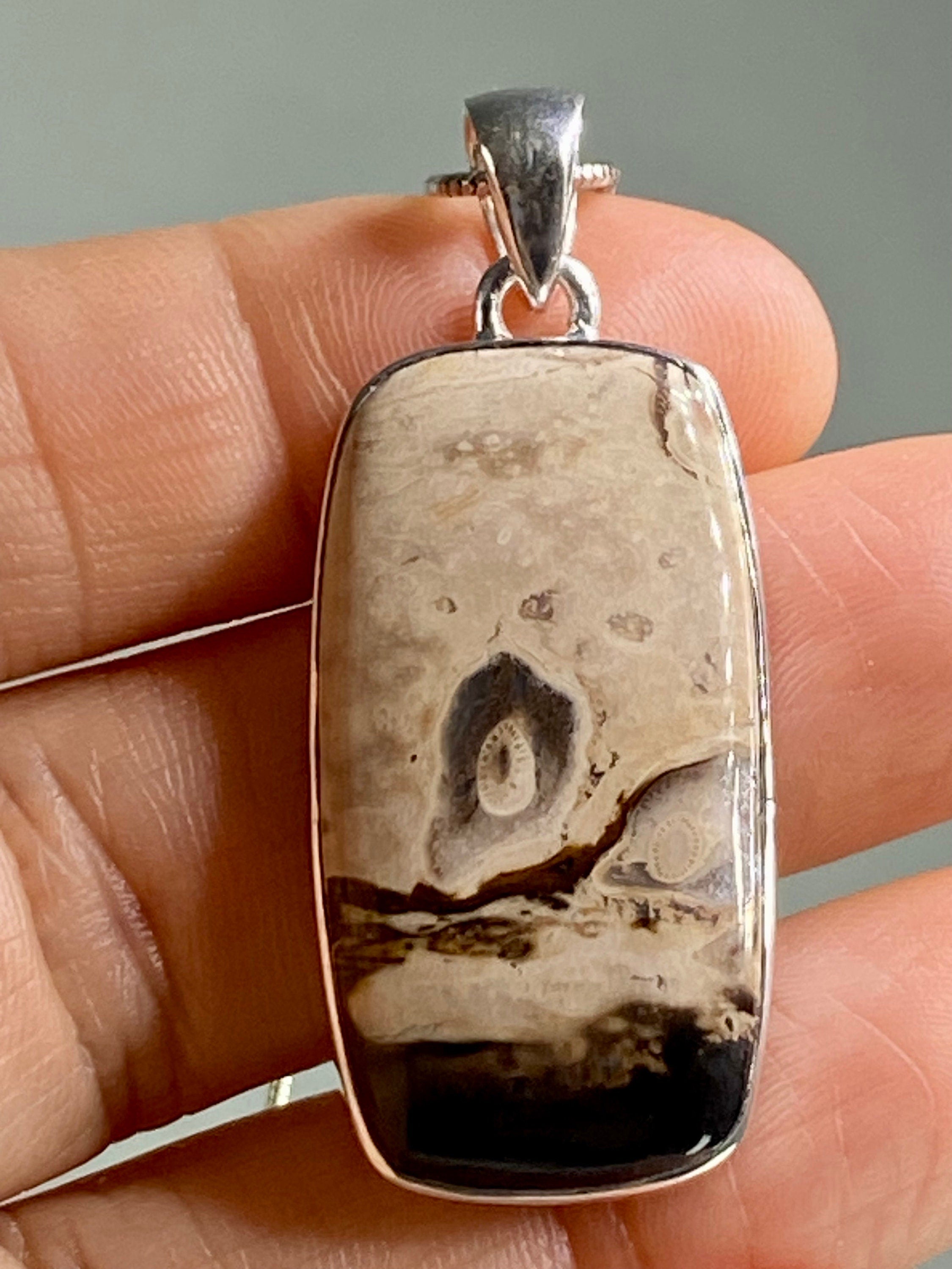 Petrified Palm Wood Silver Pendant