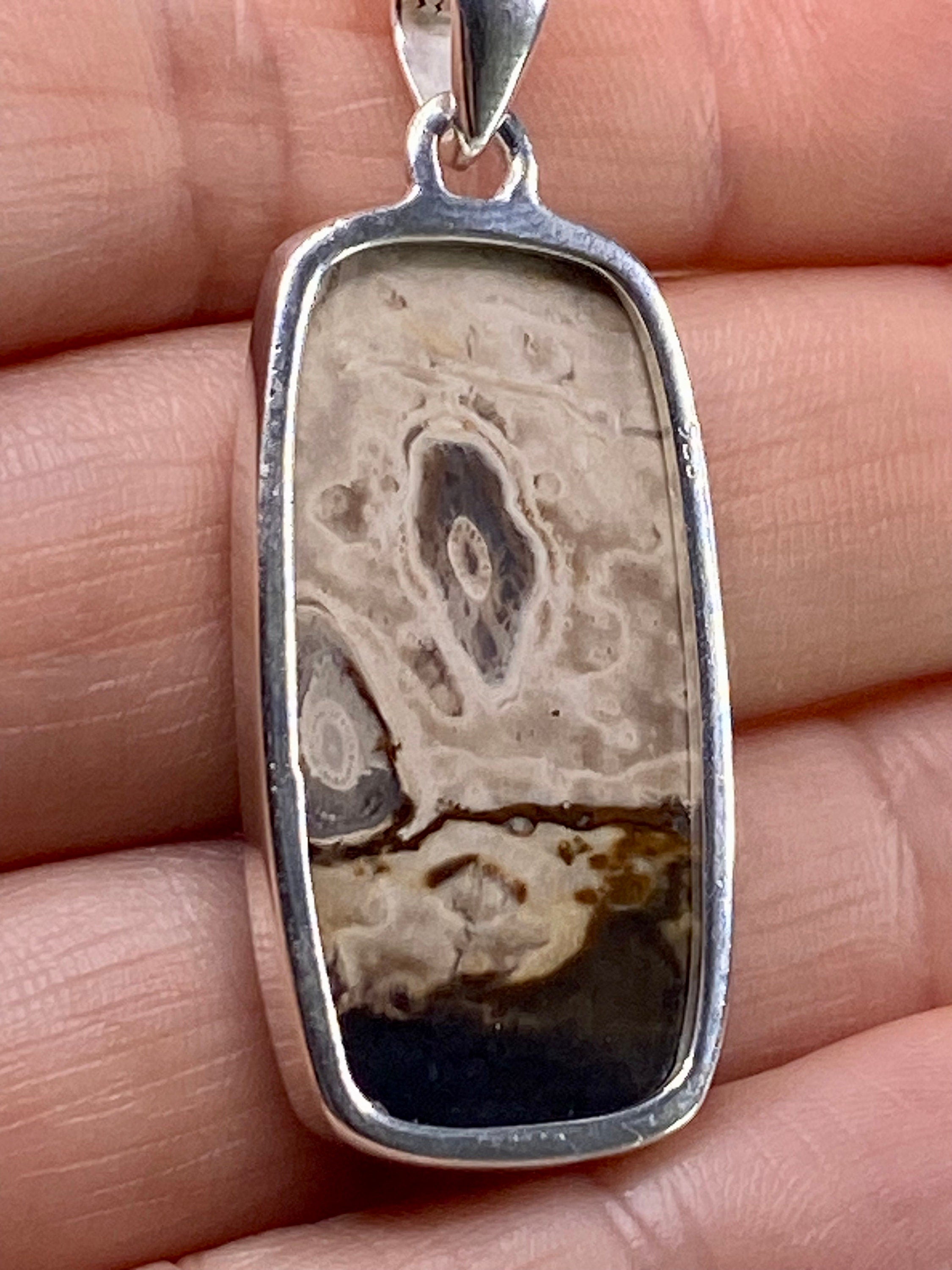 Petrified Palm Wood Silver Pendant