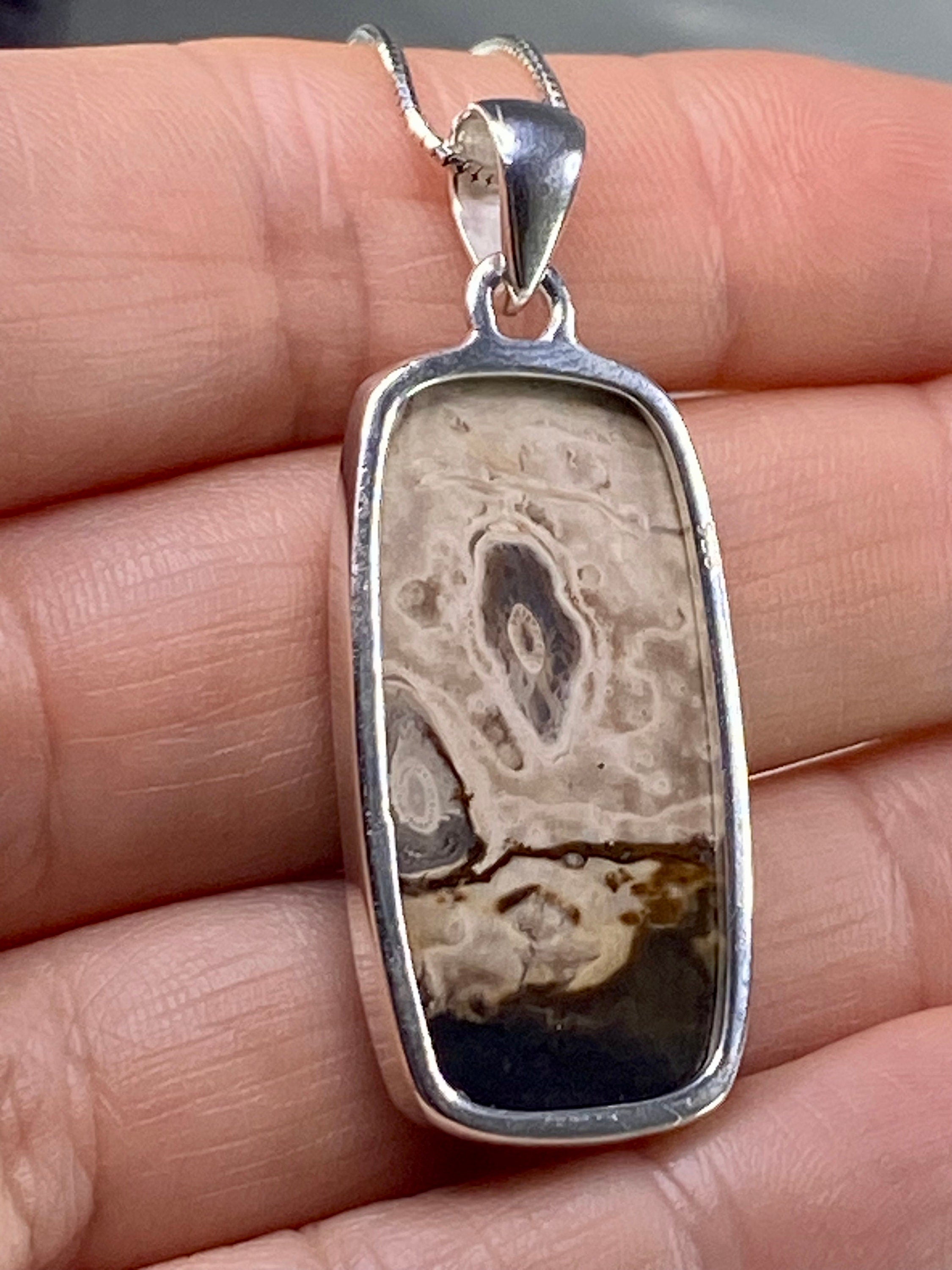 Petrified Palm Wood Silver Pendant