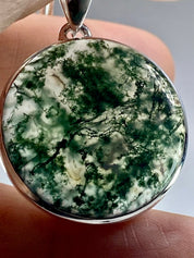 Grade AAA - Moss Agate and Silver Pendant