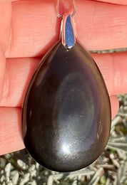 Rainbow Obsidian and Silver Pendant