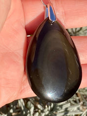 Rainbow Obsidian and Silver Pendant