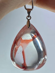 Grade AAA - Red Limonite and Silver Pendant