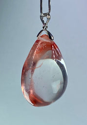 Grade AAA - Red Limonite and Silver Pendant