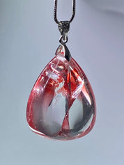 Grade AAA - Red Limonite and Silver Pendant