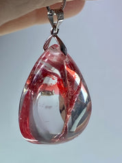 Grade AAA - Red Limonite and Silver Pendant