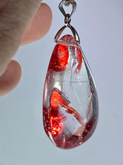 Grade AAA - Red Limonite and Silver Pendant