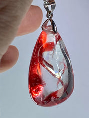 Grade AAA - Red Limonite and Silver Pendant