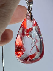 Grade AAA - Red Limonite and Silver Pendant