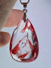 Grade AAA - Red Limonite and Silver Pendant