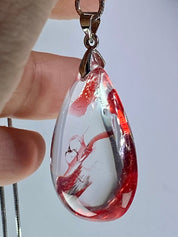 Grade AAA - Red Limonite and Silver Pendant