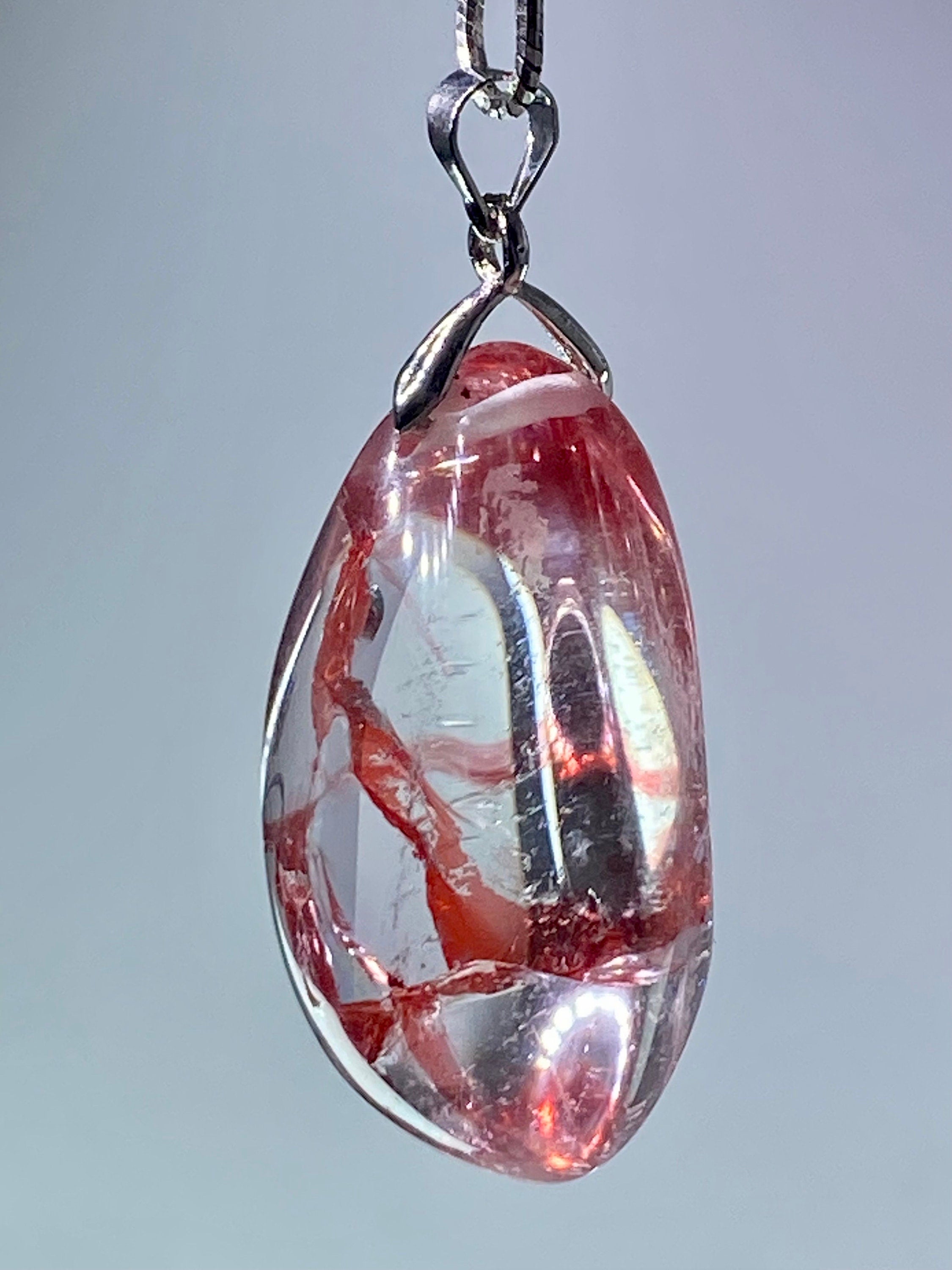 Grade AAA - Red Limonite and Silver Pendant