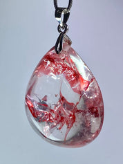 Grade AAA - Red Limonite and Silver Pendant