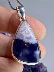 A Rare Violet Flame (Morado) Opal Silver Pendant (UV)